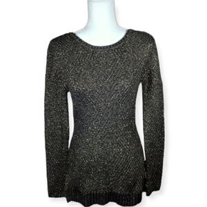 SIMPLY STYLED BLACK & METALLIC GOLD SWEATER SZ.S NWT